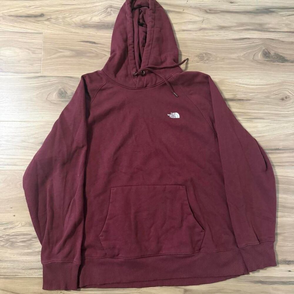 The North Face burgundy embroidered hoodie women’s size XL